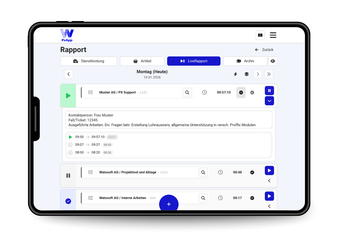 Live Rapport watoPxApp