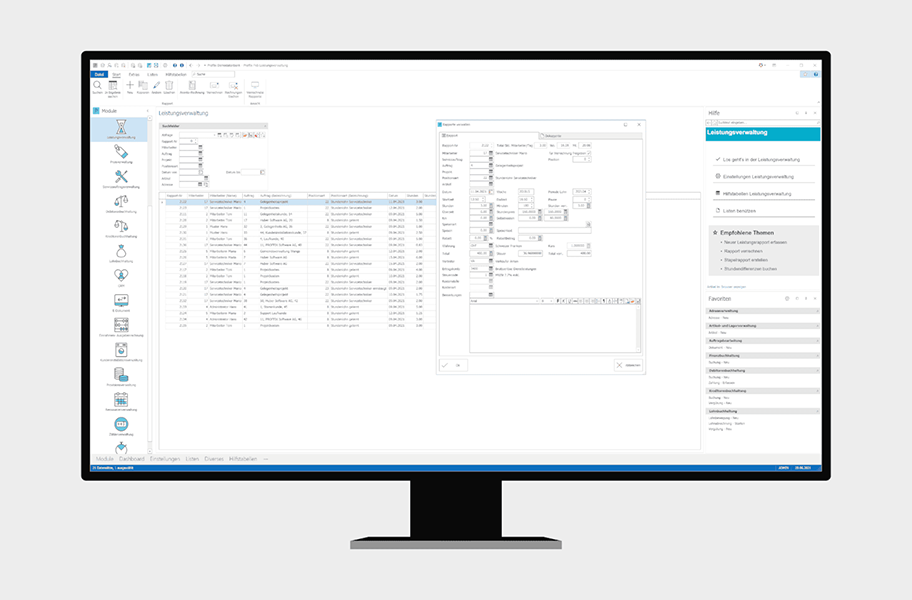 Die Leistungsverwaltung für eine lückenlose Verrechnung