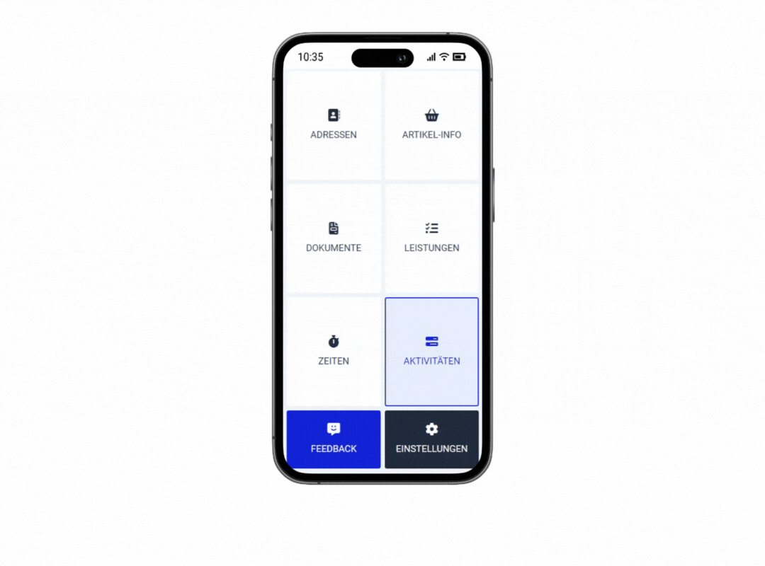 Aktivitäten in der watoPxApp