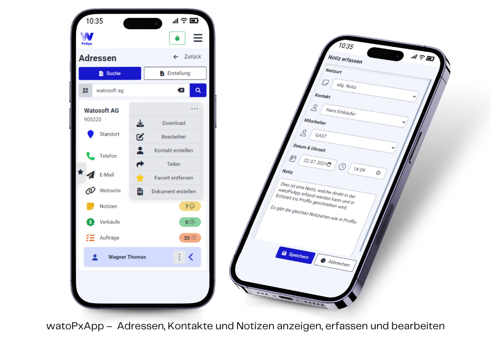 watoPxApp - Modul Adressen