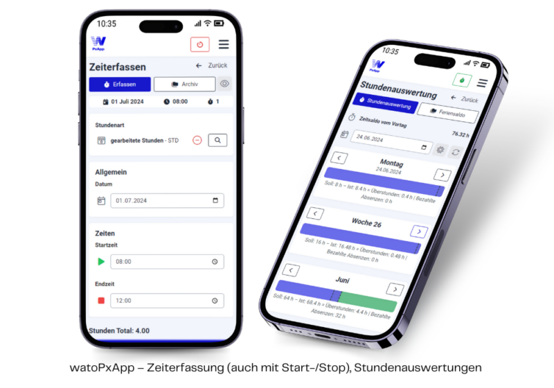 watoPxApp - Modul Zeiten